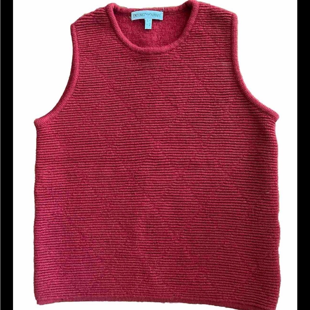 Emporio Armani Women Sleeveless Wool Top, Made in Italy